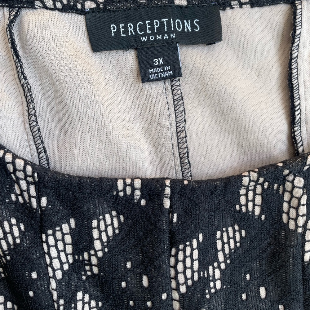 Perceptions- black lace pleated dress - Picture 3 of 4